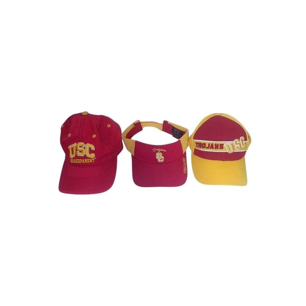 USC Trojans Burgundy Yellow Baseball Cap Grandparent The Game Adjustable Bundle